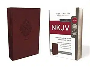 NKJV, Reference Bible, Compact Large Print, Leathersoft, Burgundy, Red Letter Edition, Comfort Print (9780785217510)