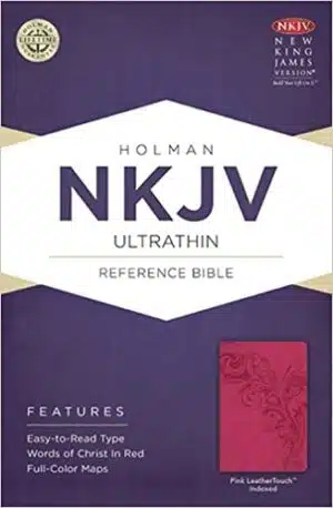 NKJV Ultrathin Reference Bible, Pink LeatherTouch Indexed (9781433615146)