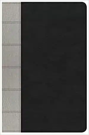 NKJV Large Print Personal Size Reference Bible, Black/Gray Deluxe LeatherTouch Imitation Leather (9781433649714)