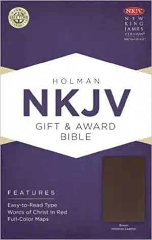 NKJV Gift & Award Bible, Brown Imitation Leather (9781433604638)