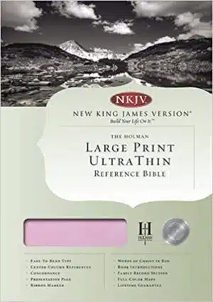 NKJV Large Print Ultrathin Reference Bible, Charcoal LeatherTouch (9781433614897)