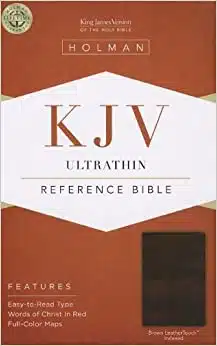 KJV Ultrathin Reference Bible, Brown LeatherTouch Indexed