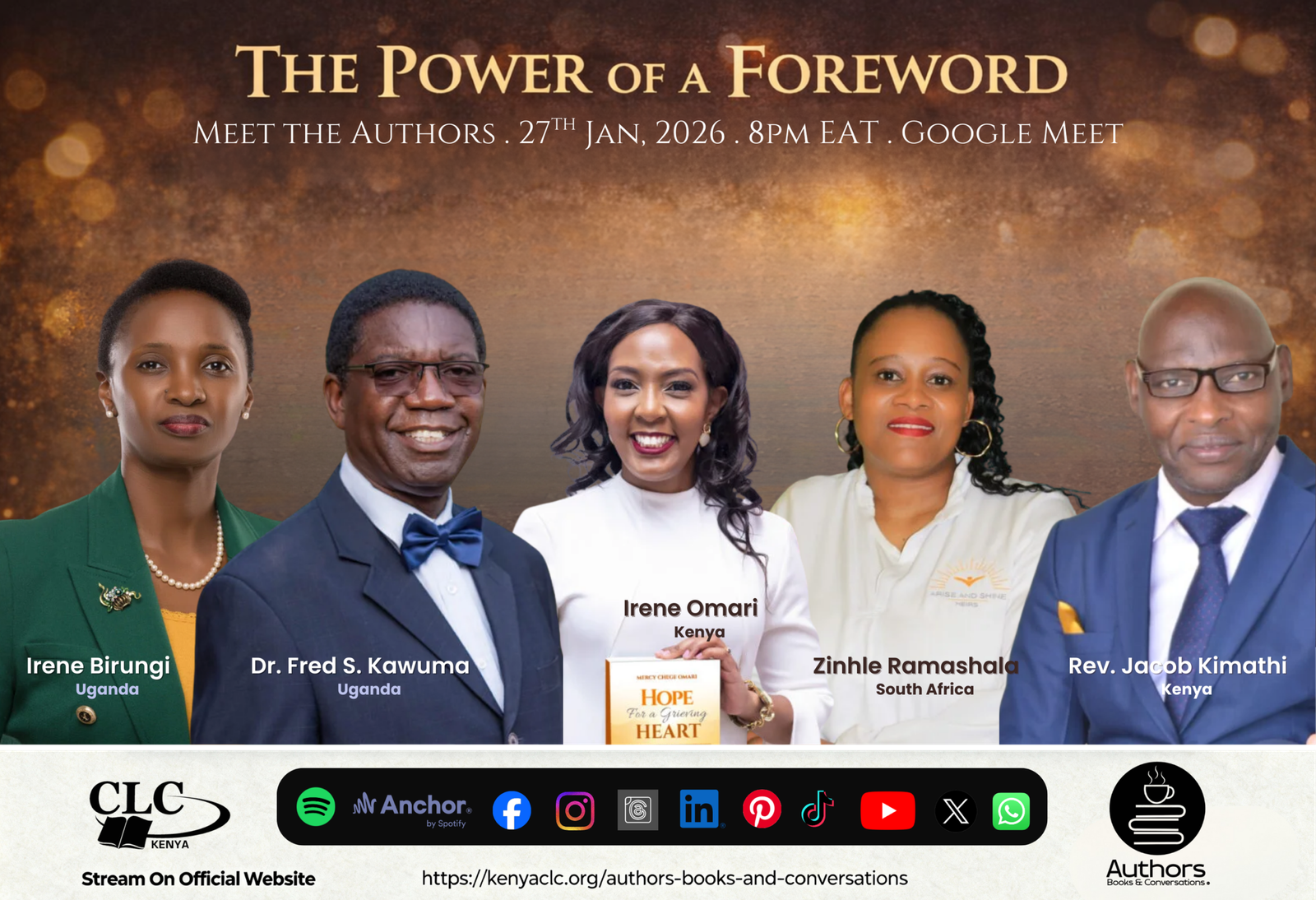 Authors, Books & Conversations — The Power of a Foreword event poster