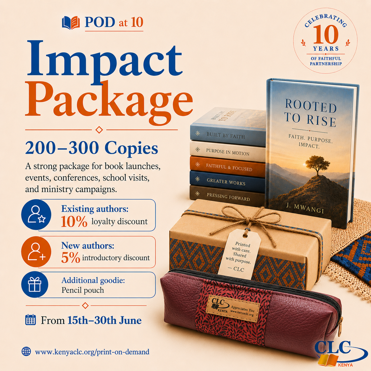 200 to 300 copies package with pencil pouch